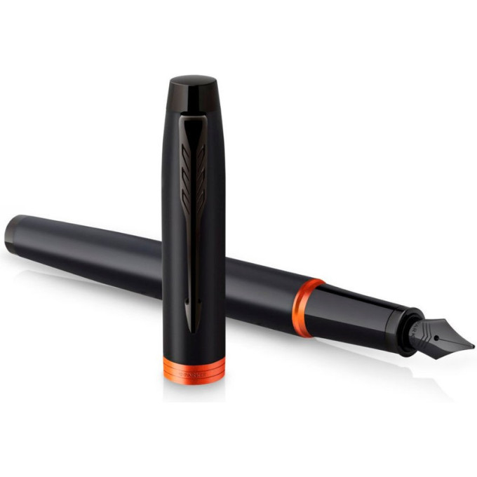 Ручка перьевая PARKER IM VIBRANT RINGS F315 CW2172944 FLAME ORANGE PVD M